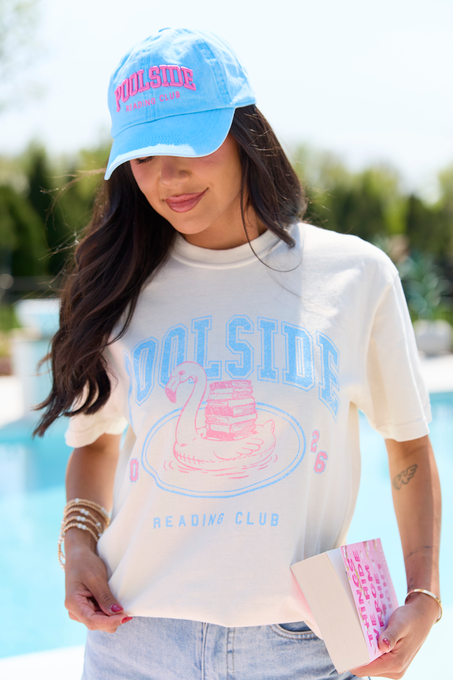 Poolside Reading Blue Baseball Hat