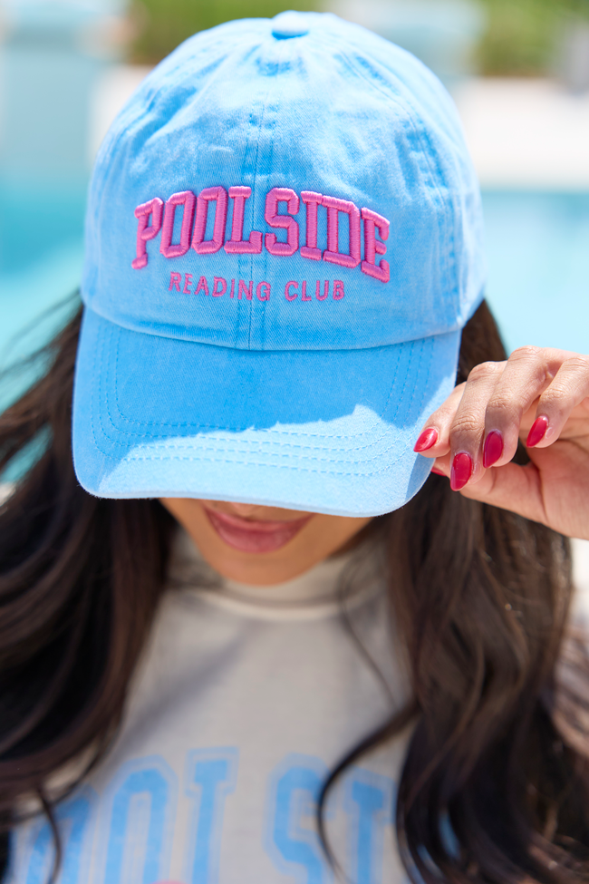 Poolside Reading Blue Baseball Hat